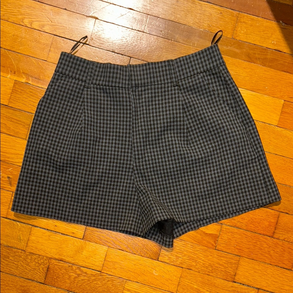 Zara pleated structured patterned shorts